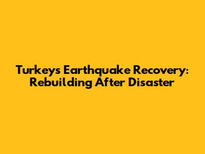 Turkey's Earthquake Recovery: Rebuilding After Disaster