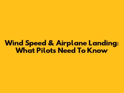 Wind Speed & Airplane Landing: What Pilots Need To Know