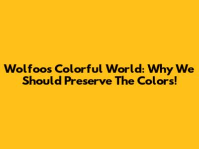 Wolfoo's Colorful World: Why We Should Preserve The Colors!