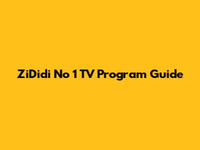 ZiDidi No 1 TV Program Guide